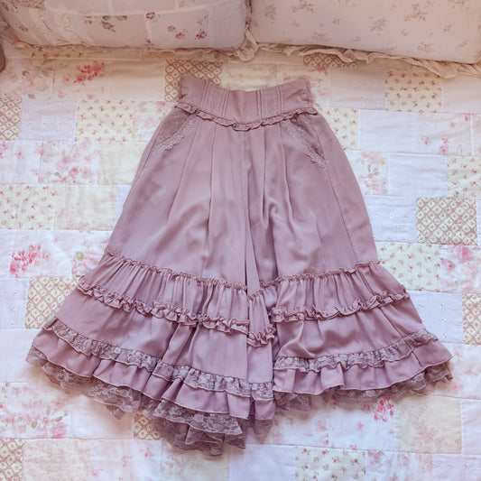axes femme pink tiered gauchos