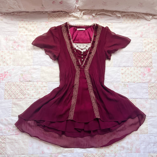 axes femme wine red tunic