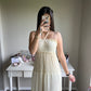 cream lace tiered summer maxi dress