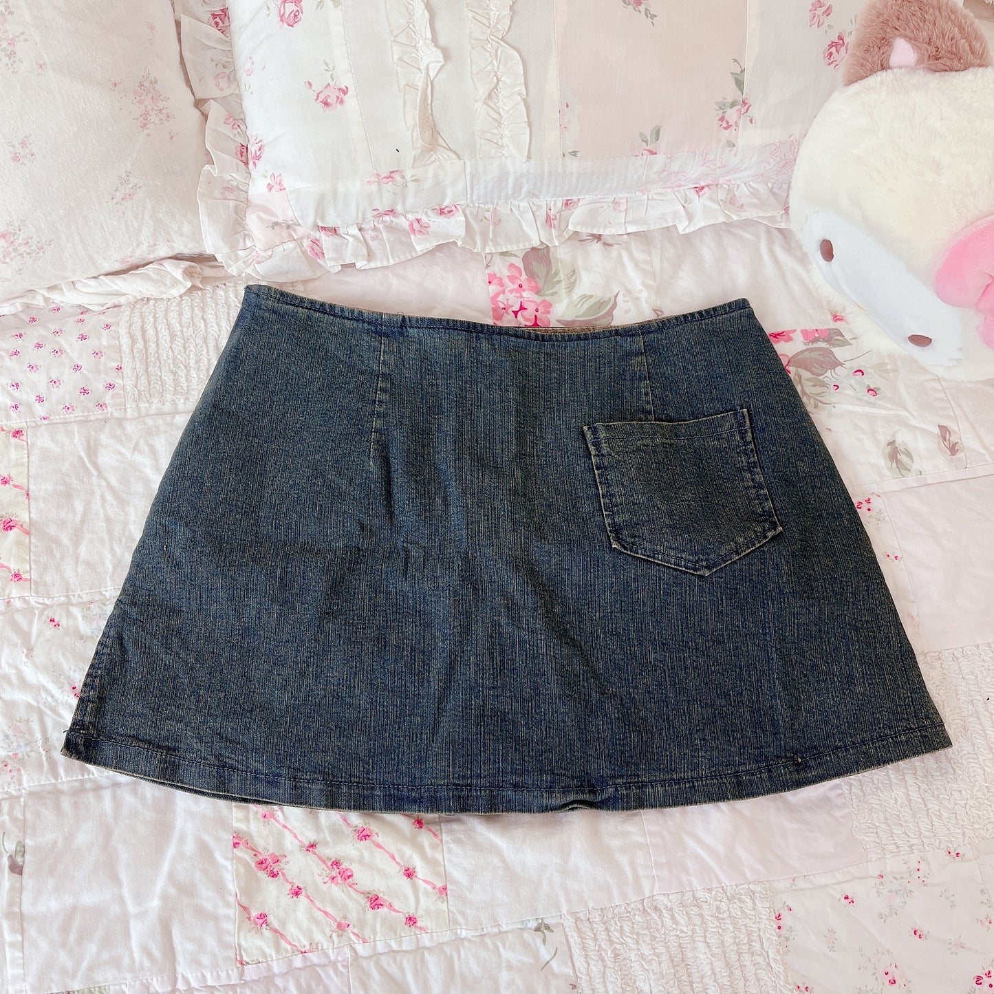 medium wash denim skirt