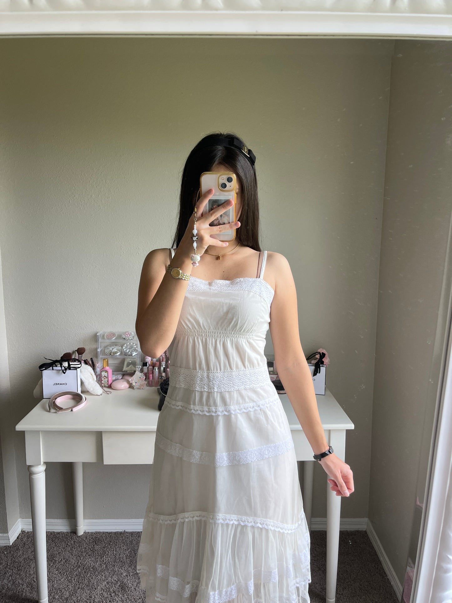 white gothic tulle dress