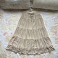 tan chiffon midi skirt