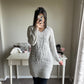 light gray knit vneck sweater dress