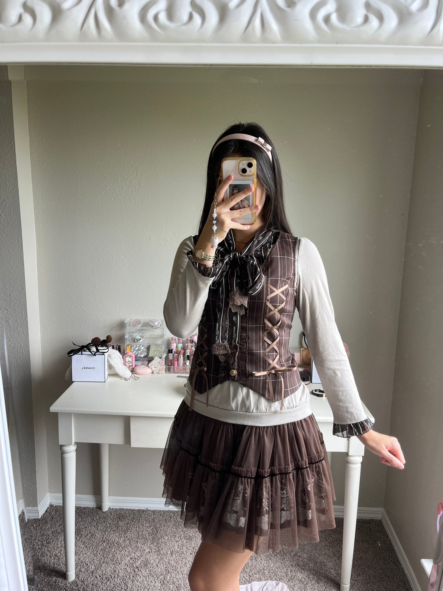 axes femme choco brown vest