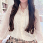 sheer beige button down blouse