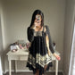 black polka motif cardigan