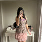 pink chiffon lace layer skirt