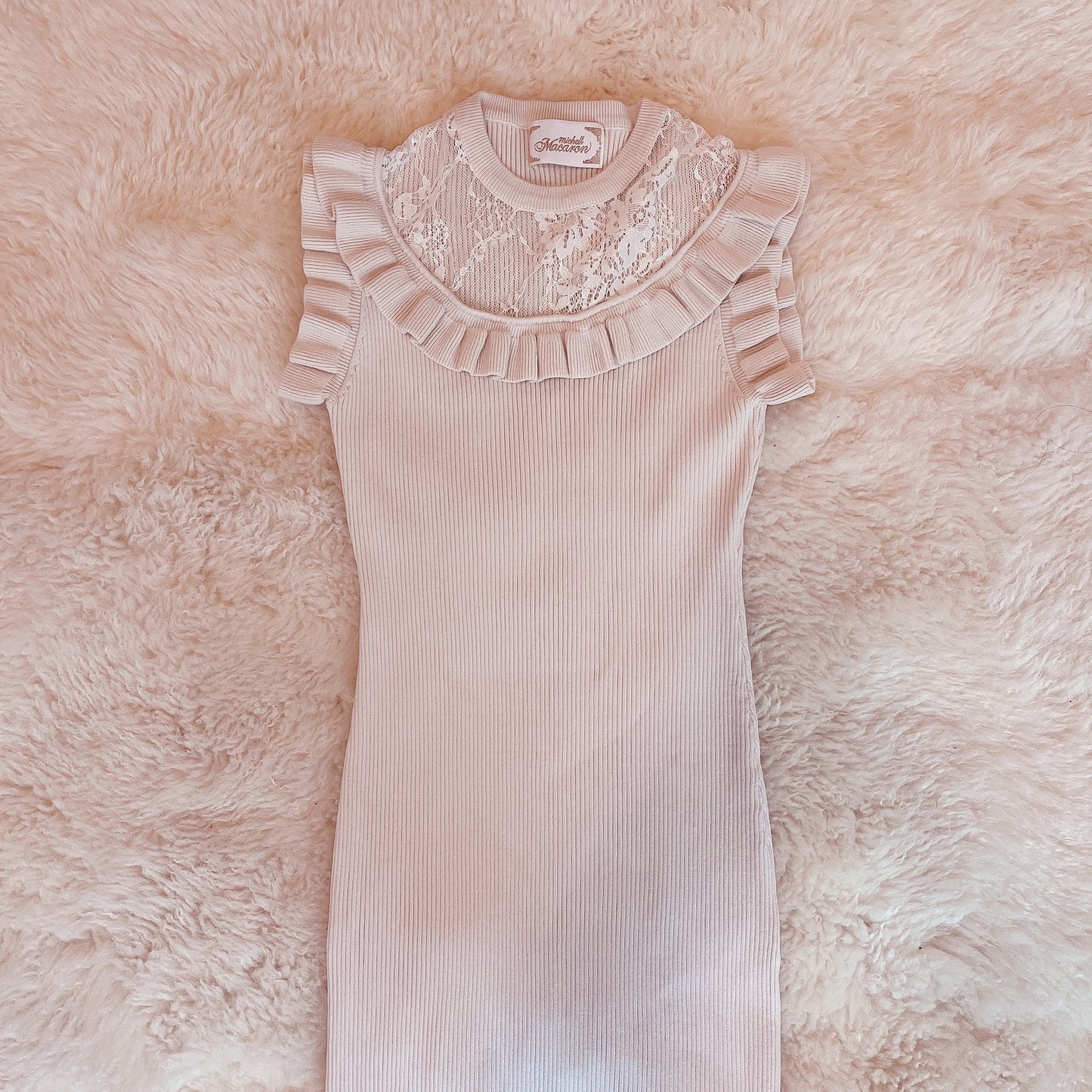 michellMacaron beige bodycon dress