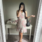 pink floral two piece dress set