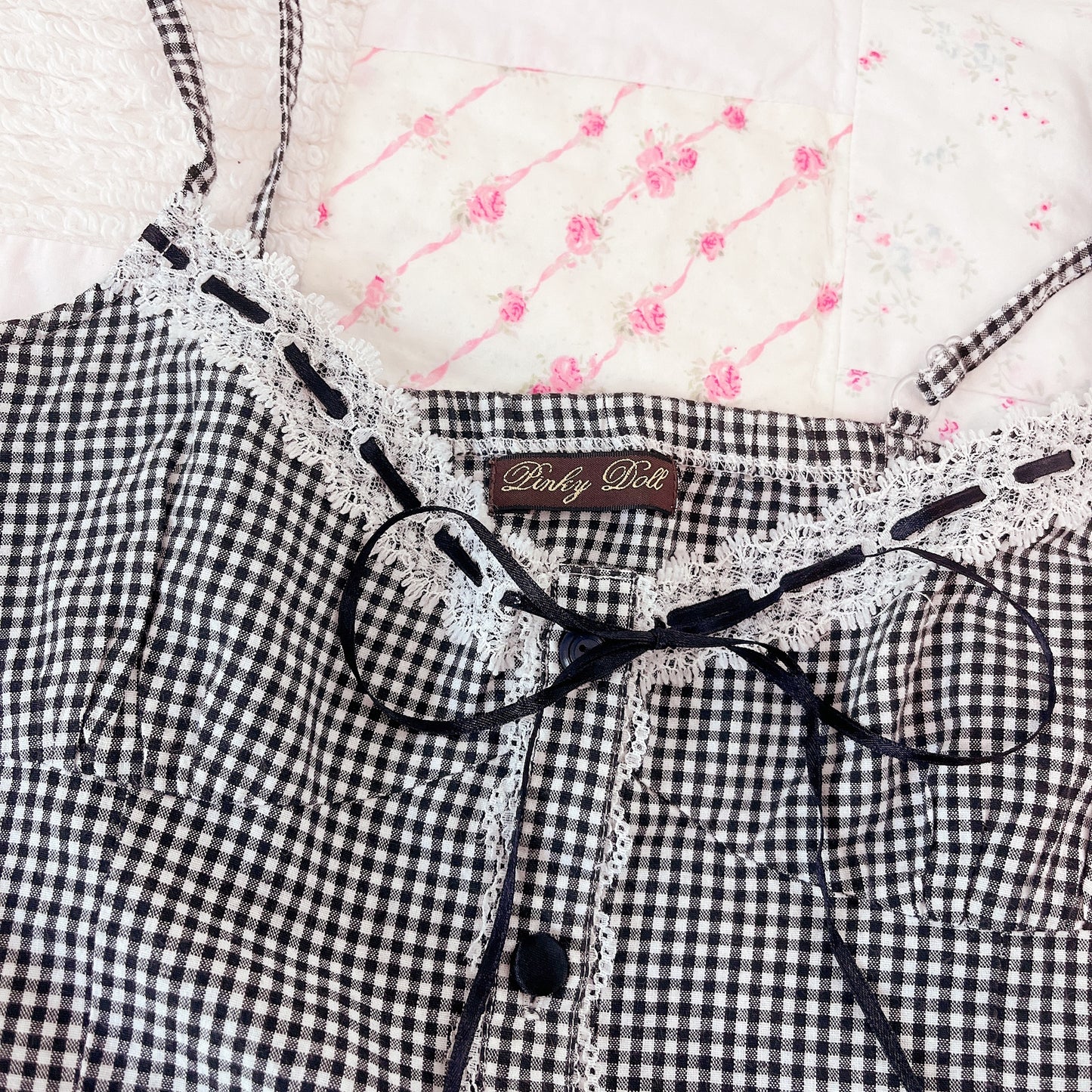 gingham bustier camisole