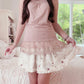 beige rose accent tulle skirt