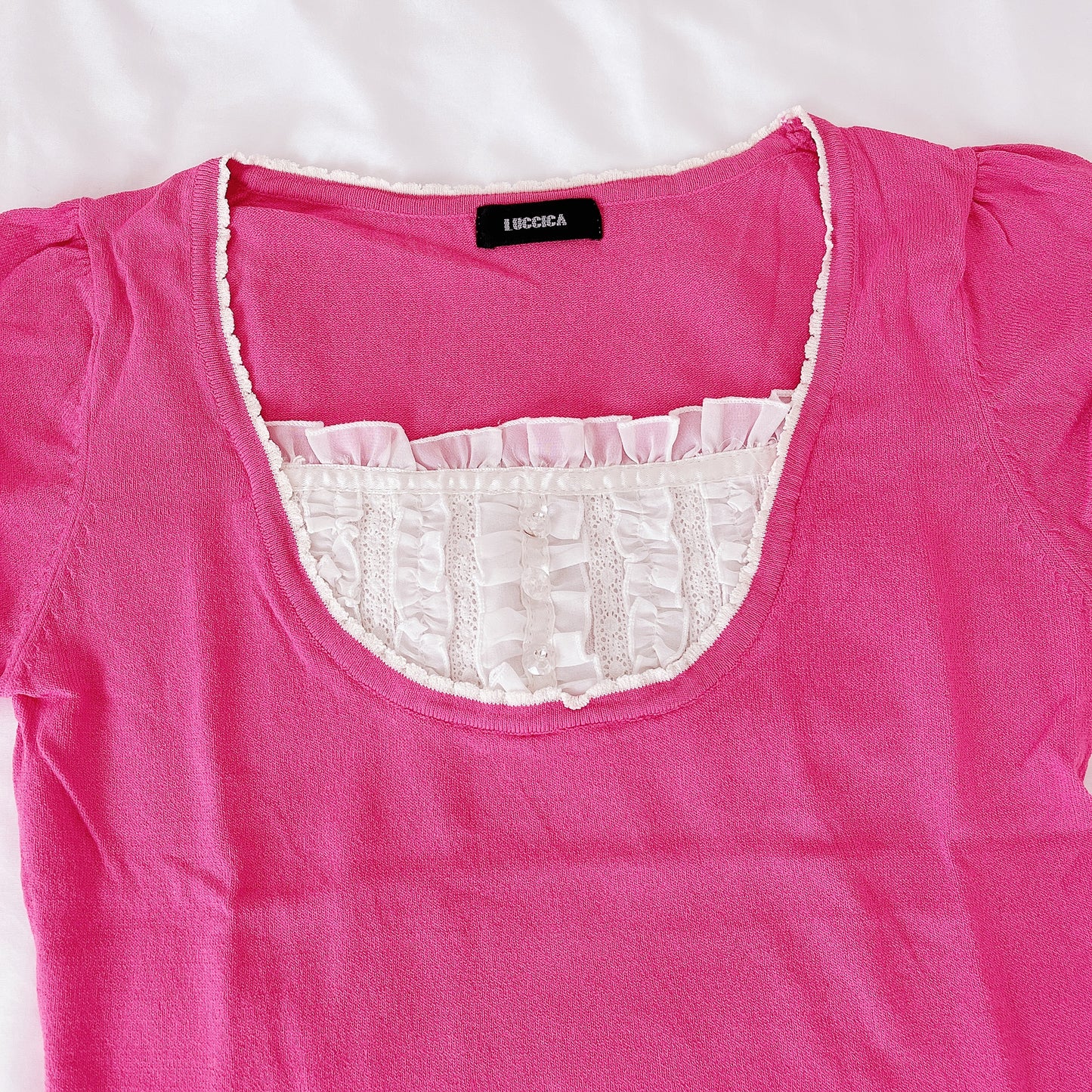 hot pink milkmaid top