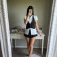 black mini bustier vest