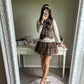 axes femme brown tulle tiered skirt