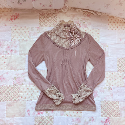axes femme lace up turtleneck