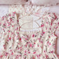 cream and pink floral chiffon dress