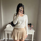 cream ribbon accent top