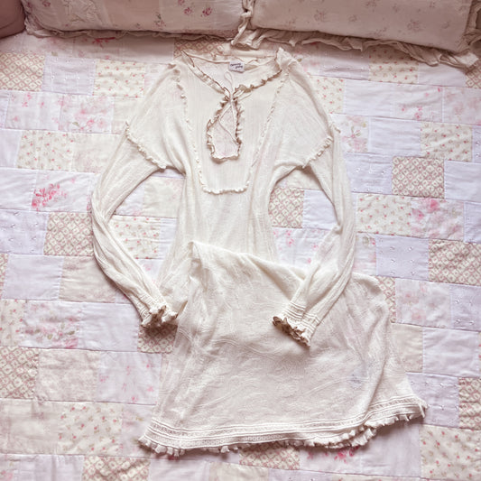 soft off white caftan dress