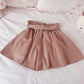 brown ribbon tie shorts