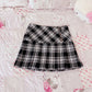 pleated wrap plaid skirt