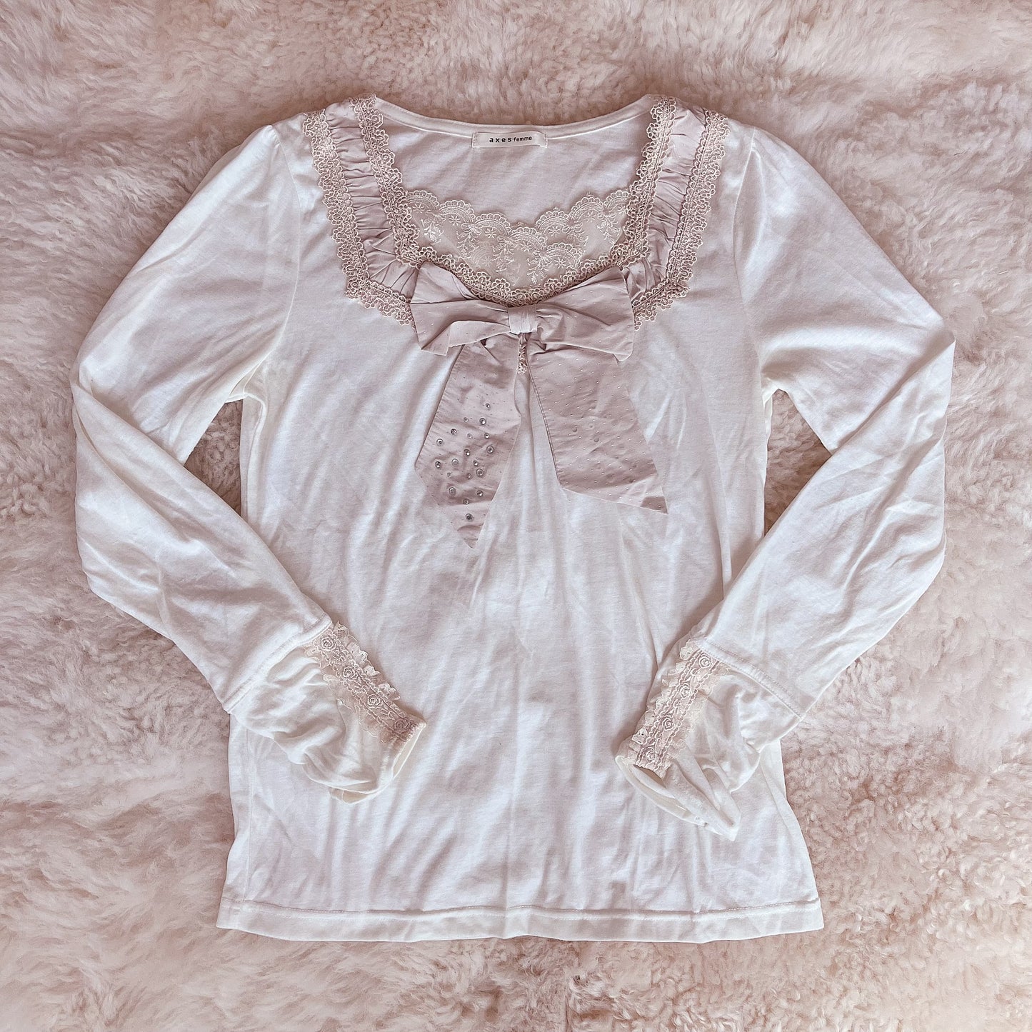 cream ribbon blouse