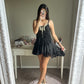 axes femme black lace mini dress
