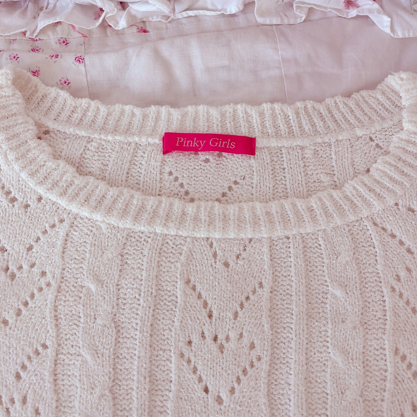 heart knit lace up sweater