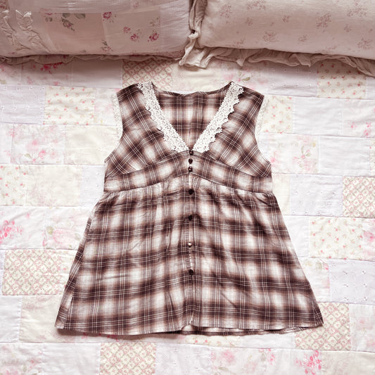 brown plaid tank top
