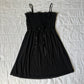 black shirring lounge dress