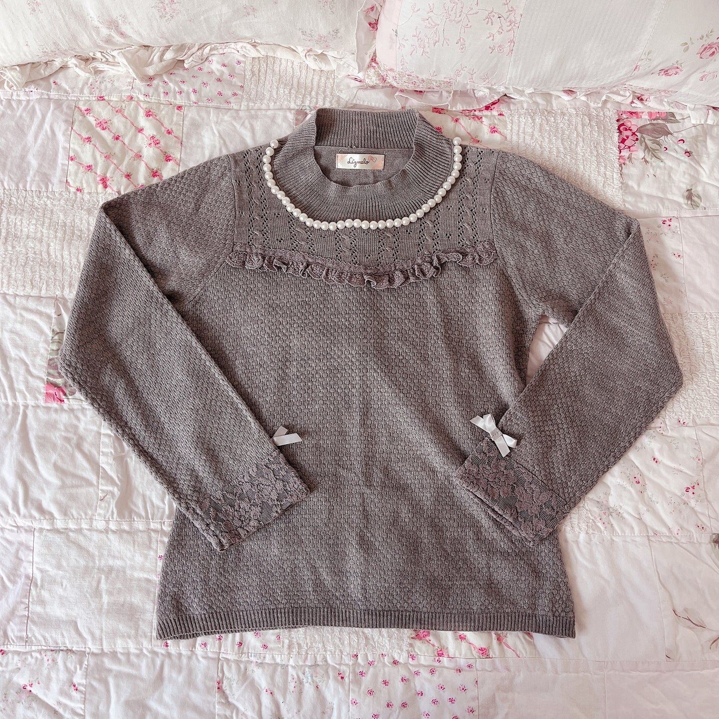 lizmelo gray knit top