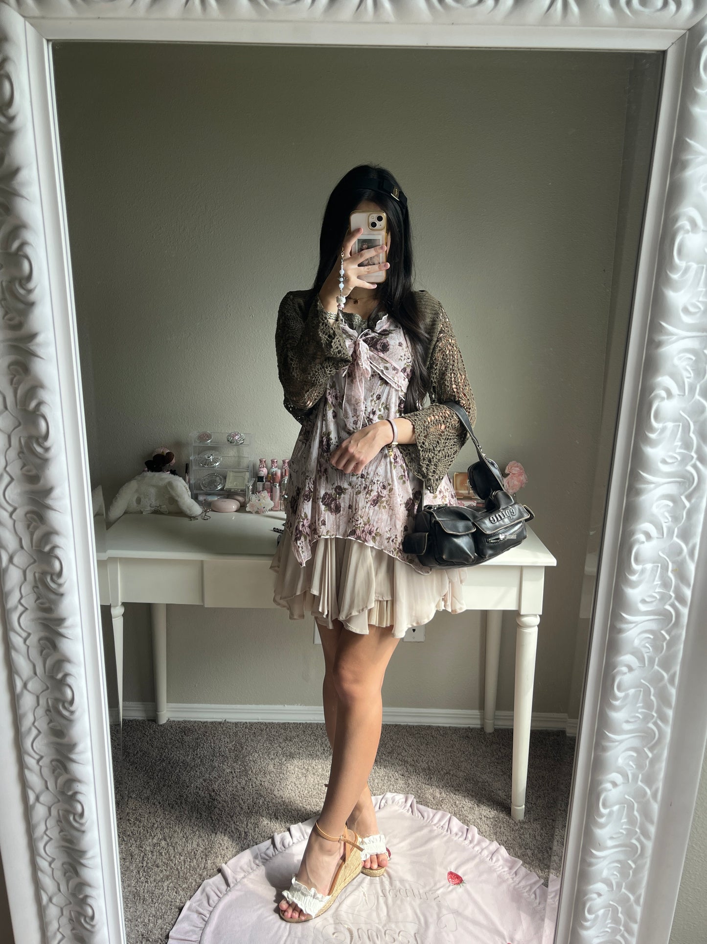 sheer violet roses top