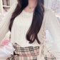 heart knit lace up sweater