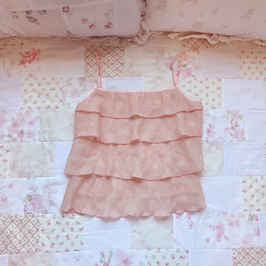 salmon pink tiered cami
