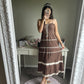 soft brown maxi dress