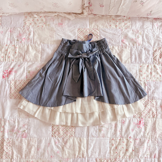 secret honey blue tiered skirt