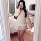 beige ribbon lace up sweater