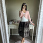 axes femme brown tiered midi skirt