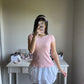 pink pointelle knit