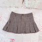 brown tweedy pleated skirt