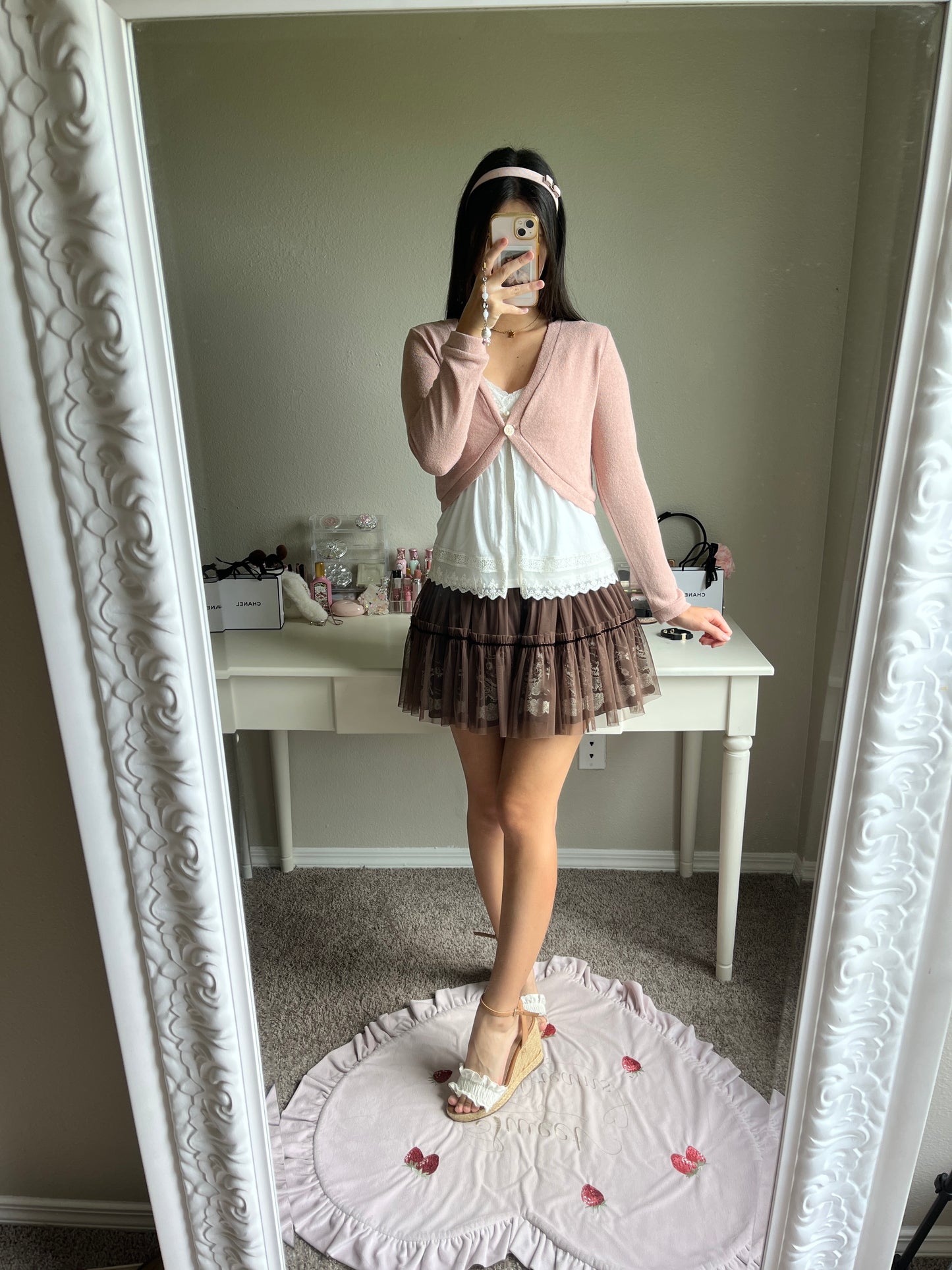 mauve knit bolero