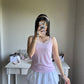 pink lace accent cami