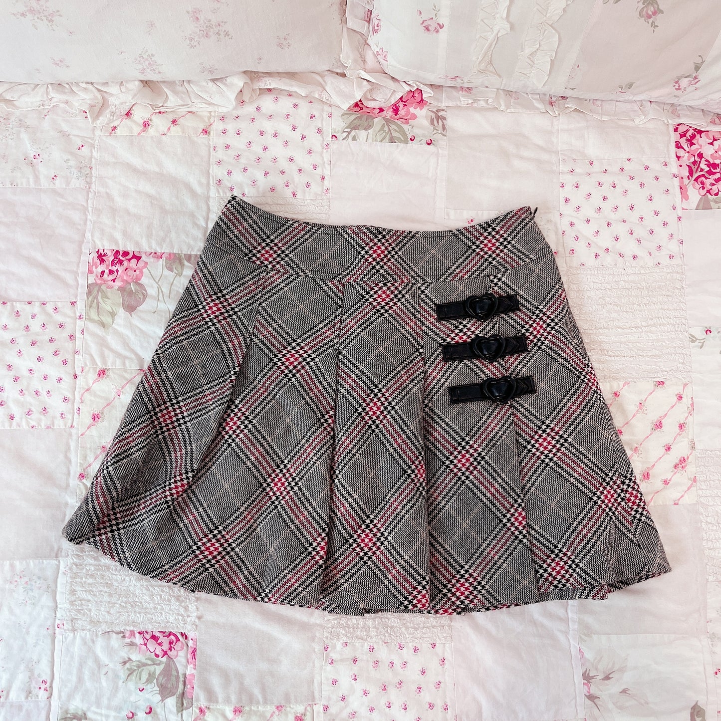 barbie check pleated skirt