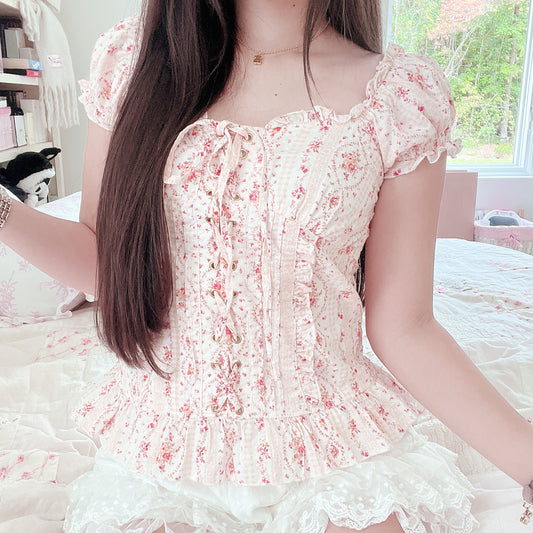 liz lisa floral bustier princess top