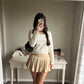 beige micro mini balloon skirt