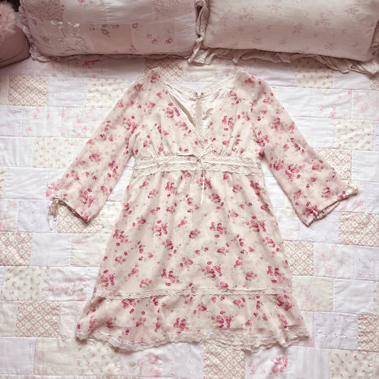 flowy floral v-neck dress