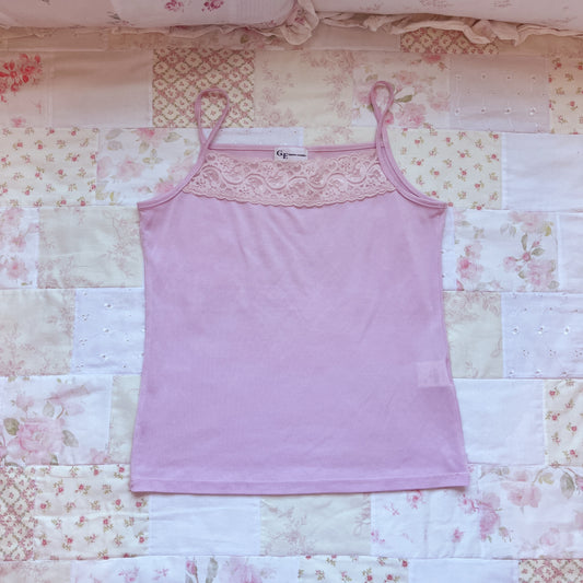 pink lace accent cami