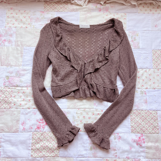 soft brown knit bolero