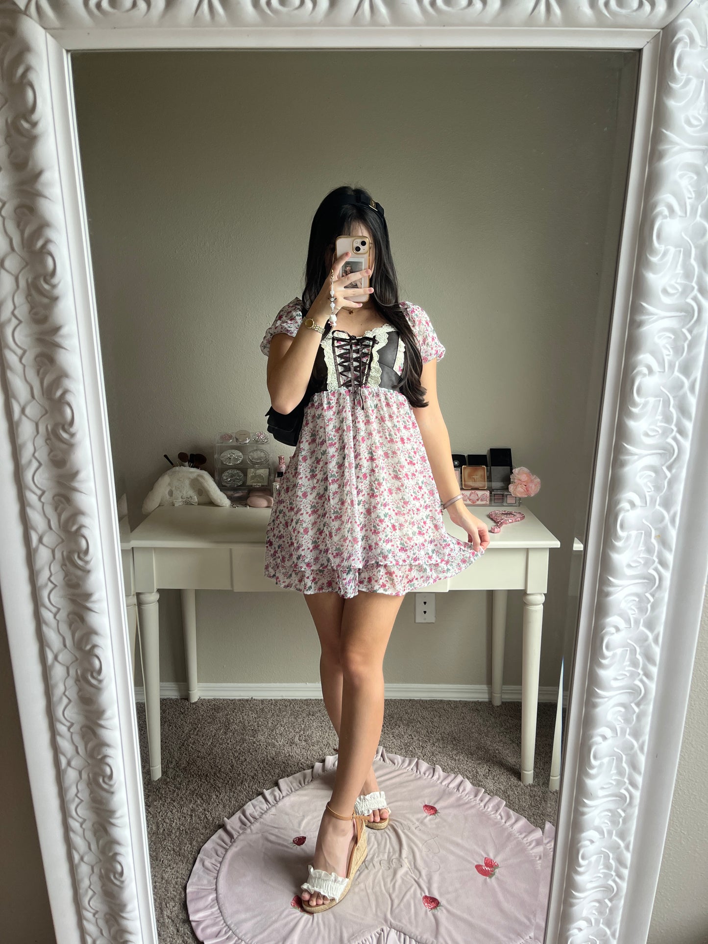 bavarian floral chiffon dress