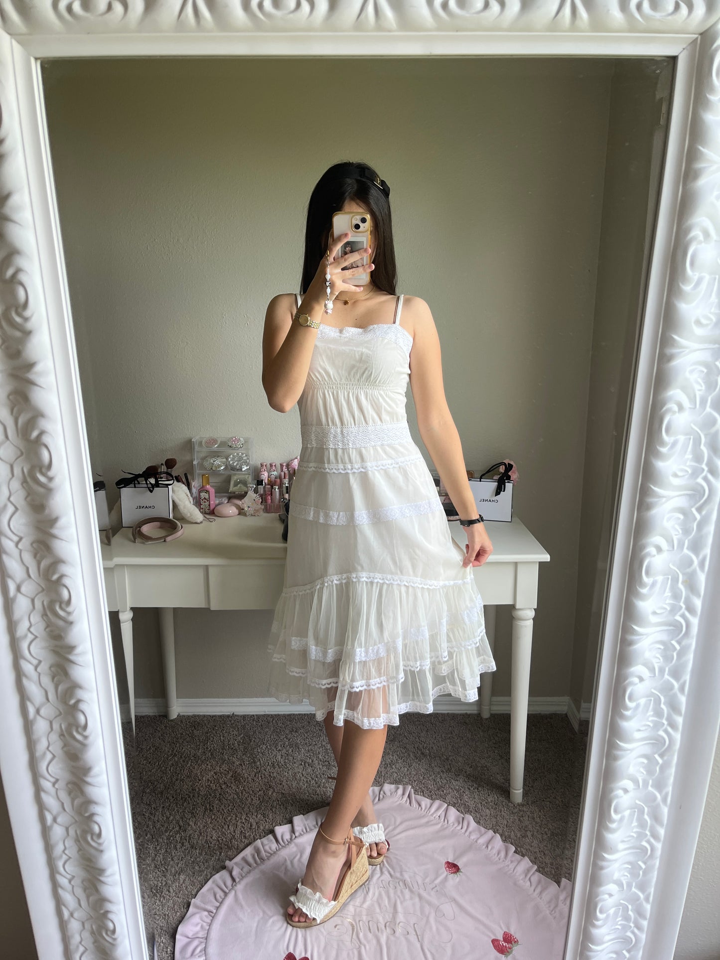 white gothic tulle dress
