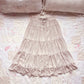tan chiffon midi skirt